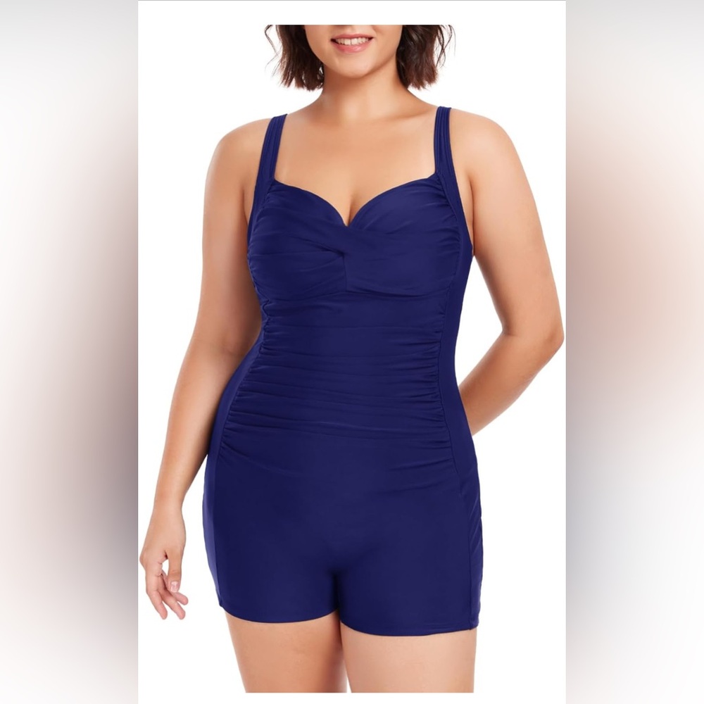 Elegant Blue Women's One Piece Swimsuit - Picture 1 of 4